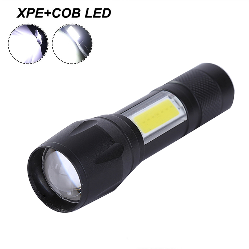 Portable Rechargeable Zoom key ring cob aluminium hiking led zoom flashlight with stainless steel tools