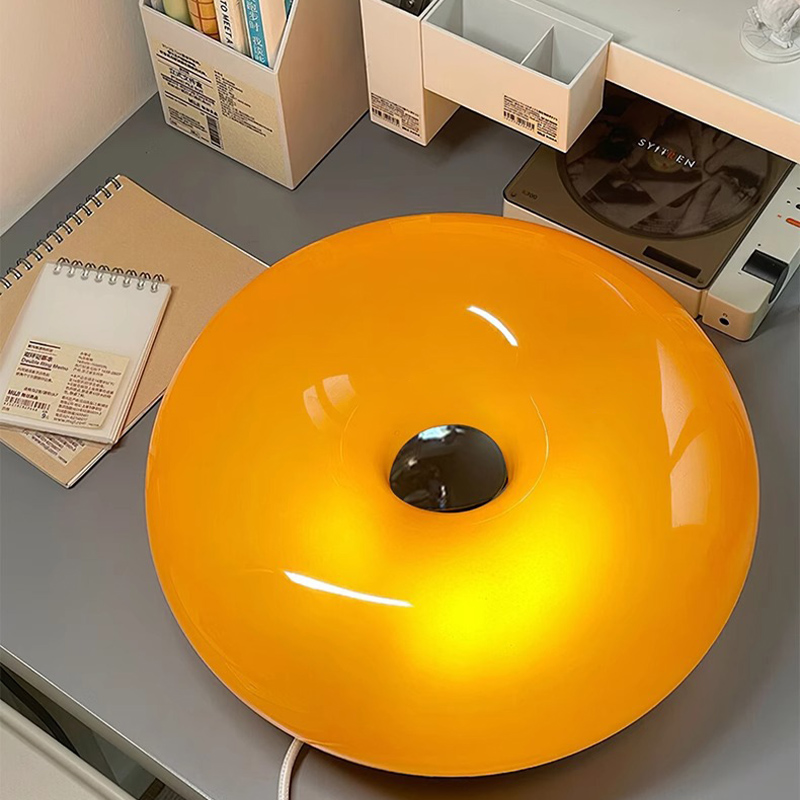 Modern design Orange donut Glass led table lamp